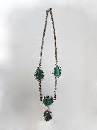 Designer Silver Necklace Stone With Stone Setting, [coral]