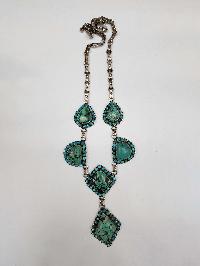 Designer Silver Necklace Stone With Stone Setting, [turquoise]