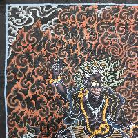 [art From Bhaktapur], Buddhist Handmade Thangka Painting Of Vajrapani, [antique], [real Gold]