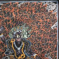 [art From Bhaktapur], Buddhist Handmade Thangka Painting Of Vajrapani, [antique], [real Gold]