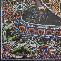 [art From Bhaktapur], Buddhist Handmade Thangka Painting Of Vajrapani, [antique], [real Gold]
