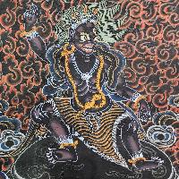 [art From Bhaktapur], Buddhist Handmade Thangka Painting Of Vajrapani, [antique], [real Gold]