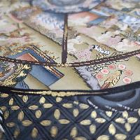 [art From Bhaktapur], Buddhist Handmade Thangka Of Wheel Of Life, [hand Painted], [antique], [real Gold]