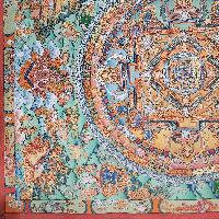 [art From Bhaktapur], Buddhist Handmade Thangka Of Mandala, [hand Painted], [antique], [real Gold]