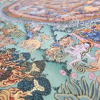 [art From Bhaktapur], Buddhist Handmade Thangka Of Mandala, [hand Painted], [antique], [real Gold]