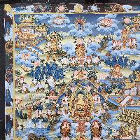 [art From Bhaktapur], Buddhist Handmade Thangka Of Buddha Life Story, [hand Painted], [antique], [real Gold]