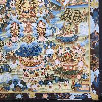 [art From Bhaktapur], Buddhist Handmade Thangka Of Buddha Life Story, [hand Painted], [antique], [real Gold]