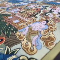 [art From Bhaktapur], Buddhist Handmade Thangka Of Buddha Life Story, [hand Painted], [antique], [real Gold]