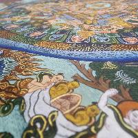 [art From Bhaktapur], Buddhist Handmade Thangka Of Mandala, [hand Painted], [antique], [real Gold]