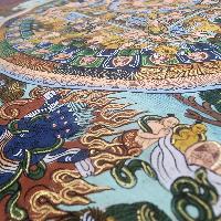 [art From Bhaktapur], Buddhist Handmade Thangka Of Mandala, [hand Painted], [antique], [real Gold]