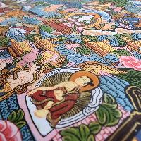 [art From Bhaktapur], Buddhist Handmade Thangka Of Mandala, [hand Painted], [antique], [real Gold]