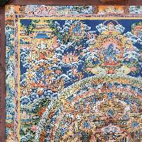 [art From Bhaktapur], Buddhist Handmade Thangka Of Mandala, [hand Painted], [antique], [real Gold]