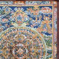 [art From Bhaktapur], Buddhist Handmade Thangka Of Mandala, [hand Painted], [antique], [real Gold]