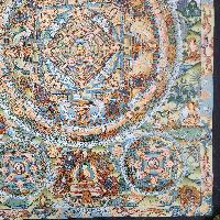 [art From Bhaktapur], Buddhist Handmade Thangka Of Mandala, [hand Painted], [antique], [real Gold]
