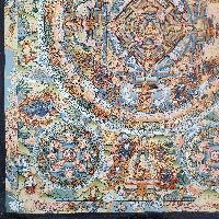[art From Bhaktapur], Buddhist Handmade Thangka Of Mandala, [hand Painted], [antique], [real Gold]
