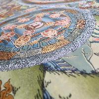[art From Bhaktapur], Buddhist Handmade Thangka Of Mandala, [hand Painted], [antique], [real Gold]