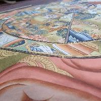 [art From Bhaktapur], Buddhist Handmade Thangka Of Wheel Of Life, [hand Painted], [antique], [real Gold]