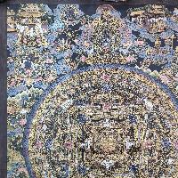 [art From Bhaktapur], Buddhist Handmade Thangka Of Mandala, [hand Painted], [antique], [real Gold]