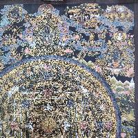 [art From Bhaktapur], Buddhist Handmade Thangka Of Mandala, [hand Painted], [antique], [real Gold]
