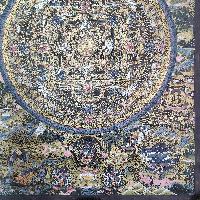 [art From Bhaktapur], Buddhist Handmade Thangka Of Mandala, [hand Painted], [antique], [real Gold]