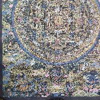 [art From Bhaktapur], Buddhist Handmade Thangka Of Mandala, [hand Painted], [antique], [real Gold]