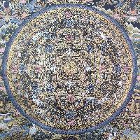 [art From Bhaktapur], Buddhist Handmade Thangka Of Mandala, [hand Painted], [antique], [real Gold]