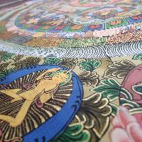 [art From Bhaktapur], Buddhist Handmade Thangka Of Mandala, [hand Painted], [antique], [real Gold]