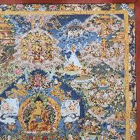 [art From Bhaktapur], Buddhist Handmade Thangka Of Buddha Life Story, [hand Painted], [antique], [real Gold]