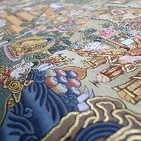 [art From Bhaktapur], Buddhist Handmade Thangka Of Buddha Life Story, [hand Painted], [antique], [real Gold]
