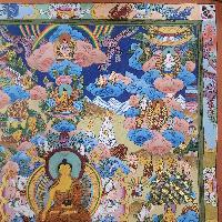 [art From Bhaktapur], Buddhist Handmade Thangka Of Buddha Life Story, [hand Painted], [antique], [real Gold]