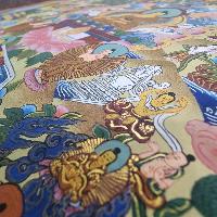 [art From Bhaktapur], Buddhist Handmade Thangka Of Buddha Life Story, [hand Painted], [antique], [real Gold]