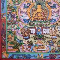 [art From Bhaktapur], Buddhist Handmade Thangka Of Buddha Life Story, [hand Painted], [antique], [real Gold]