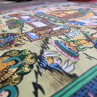 [art From Bhaktapur], Buddhist Handmade Thangka Of Buddha Life Story, [hand Painted], [antique], [real Gold]