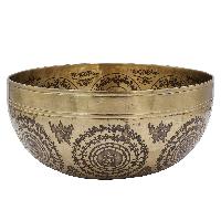 Buddhist Hand Beaten Jambati Singing Bowl, With Premium Etching Carving Of [mandala Design], [select Accessories]