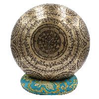 Buddhist Hand Beaten Jambati Singing Bowl, With Premium Etching Carving Of [mandala Design], [select Accessories]