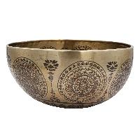 Buddhist Hand Beaten Jambati Singing Bowl, With Premium Etching Carving Of [mandala Design], [select Accessories]