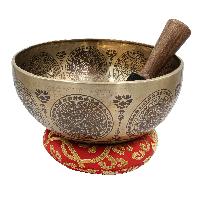 Buddhist Hand Beaten Jambati Singing Bowl, With Premium Etching Carving Of [mandala Design], [select Accessories]