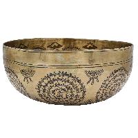 Buddhist Hand Beaten Jambati Singing Bowl, With Premium Etching Carving Of [white Tara], [select Accessories]
