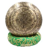 Buddhist Hand Beaten Jambati Singing Bowl, With Premium Etching Carving Of [white Tara], [select Accessories]