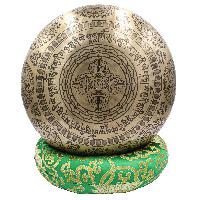 Buddhist Hand Beaten Jambati Singing Bowl, With Premium Etching Carving Of [mandala Design], [select Accessories]