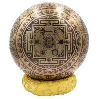 Buddhist Hand Beaten Jambati Singing Bowl, With Premium Etching Carving Of [mandala Design], [select Accessories]