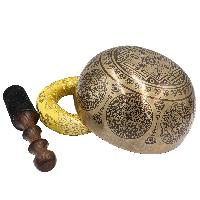 Buddhist Hand Beaten Jambati Singing Bowl, With Premium Etching Carving Of [mandala Design], [select Accessories]