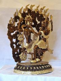 Buddhist Handmade Statue Of Citipati, [silver And Chocolate Oxidized]