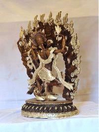 Buddhist Handmade Statue Of Citipati, [silver And Chocolate Oxidized]