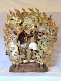 Buddhist Handmade Statue Of Citipati, [silver And Chocolate Oxidized]