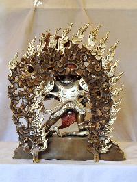 Buddhist Handmade Statue Of Hegriva, [silver And Chocolate Oxidized]