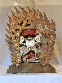Buddhist Handmade Statue Of Hegriva, [silver And Chocolate Oxidized]