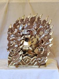 Buddhist Handmade Statue Of Palden Lahmo, [silver And Chocolate Oxidized]