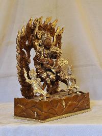 Buddhist Handmade Statue Of Palden Lahmo, [silver And Chocolate Oxidized]