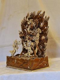Buddhist Handmade Statue Of Palden Lahmo, [silver And Chocolate Oxidized]